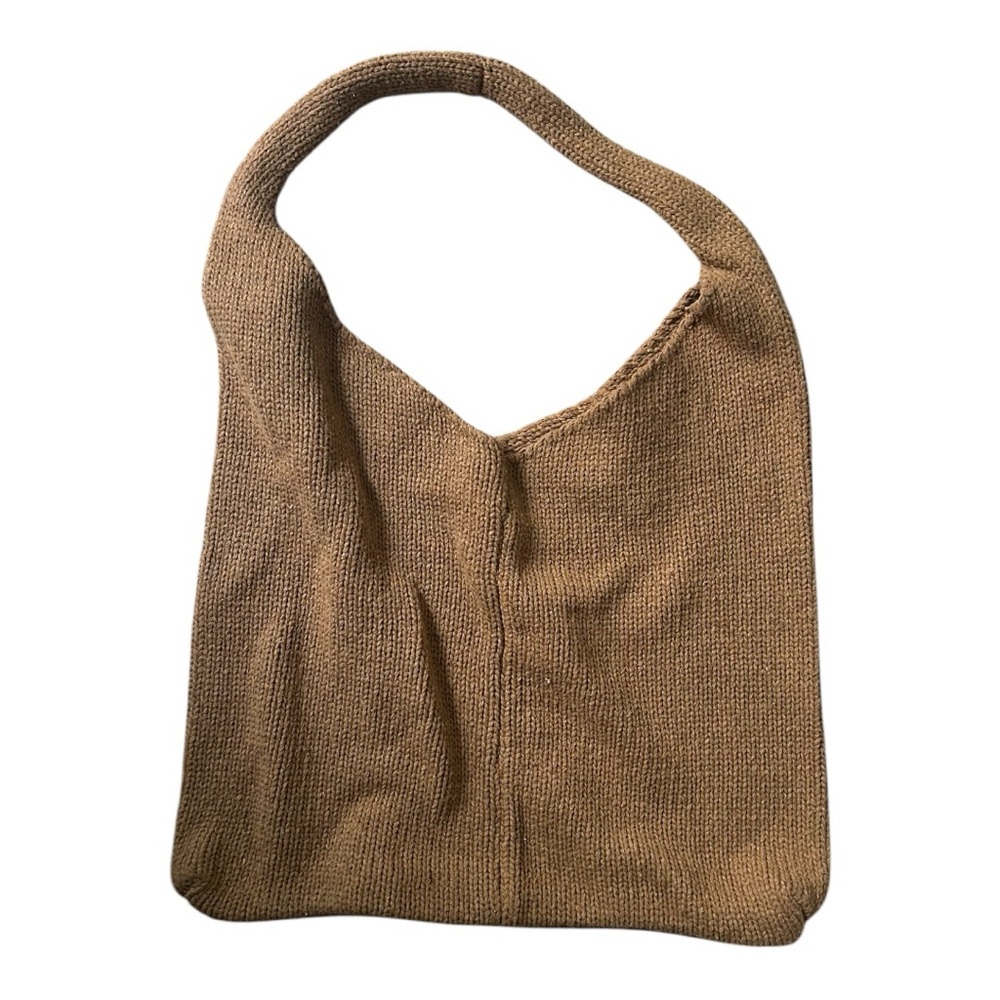 Tan Knit Tote Bag